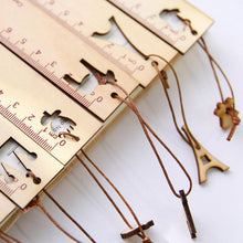 Load image into Gallery viewer, Cute cartoon animal crown pendant wooden ruler